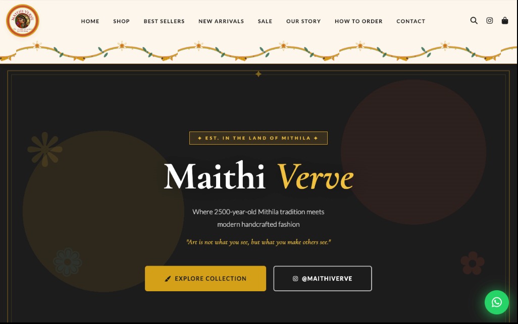 Maithi Verve website screenshot